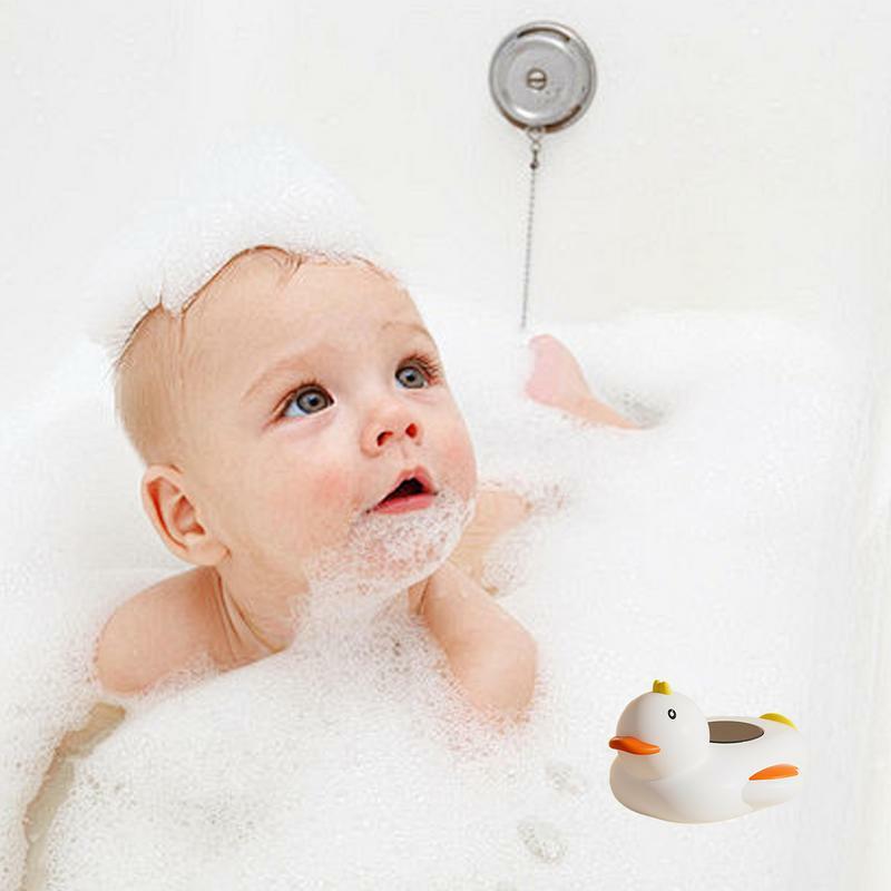 Penguji suhu bak mandi Sensor rendam bayi, pengukur suhu listrik pintar bentuk bebek, mainan bak mandi mudah dibaca mengambang