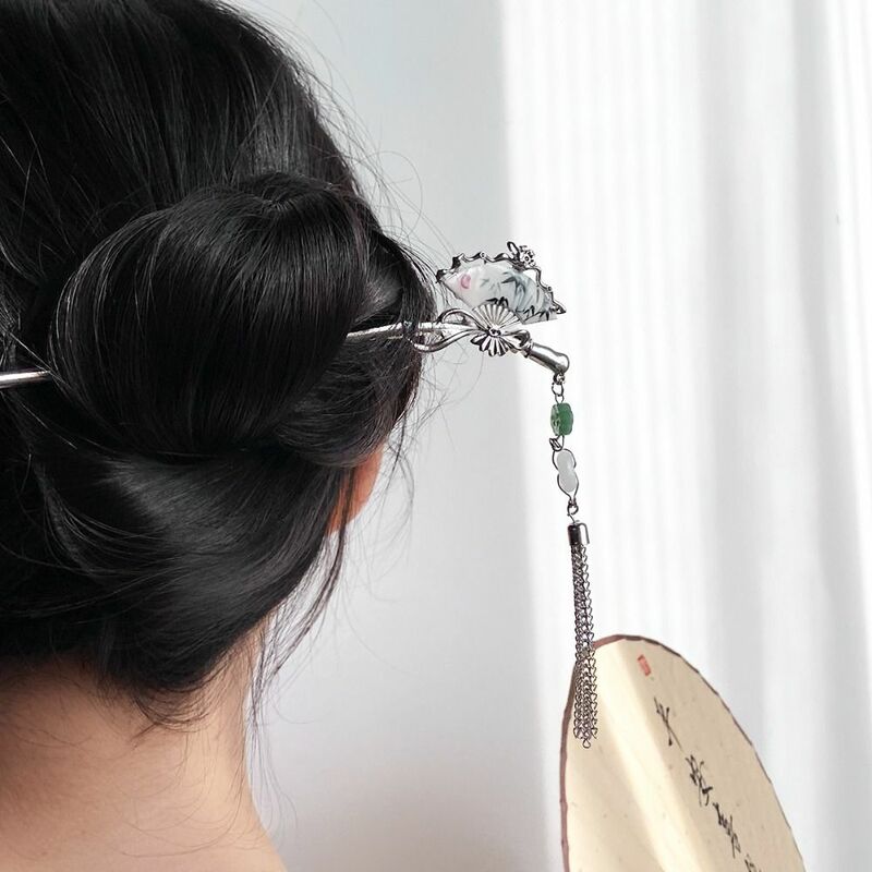 Horquilla de pelo de estrella de moda, horquilla de pelo de borla de Metal elegante, tocado de estilo chino, accesorios de peinado