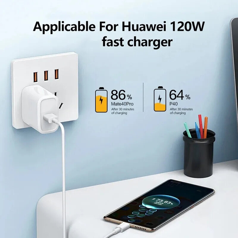 Cable USB tipo C para teléfono móvil, dispositivo de carga rápida de 120W, 10A, para Huawei P30, Xiaomi, Realme, Samsung Poco x6