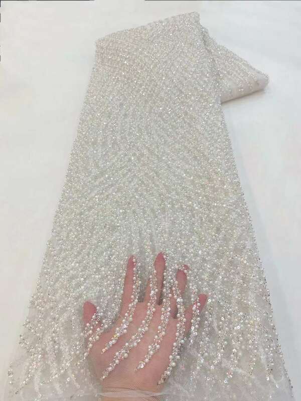 Luksusowa afrykańska tkanina cekinowa koronka dla pana młodego wysokiej jakości 2023 ciężka hafty z koralików francuska tiulowa koronkowa ślub nigeryjski sukienka