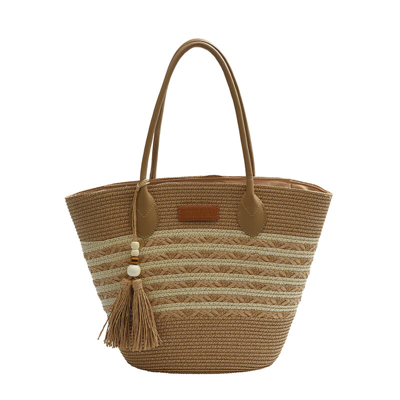 Casual Cotton rope Woven Bag Summer Handbag Designer Women Shoulder Bags Bohemian On vacation Ladies Beach Bag Tassel Straw Bags