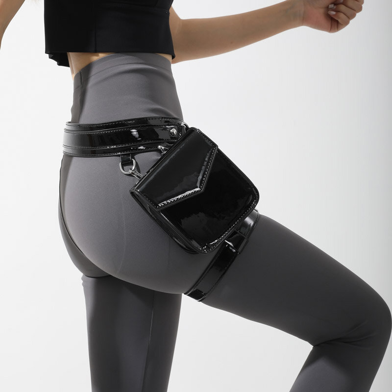 Новинка 2024, сумка для ног для женщин, высококачественный поясной кошелек из искусственной кожи, модный мотоциклетный поясной кошелек
