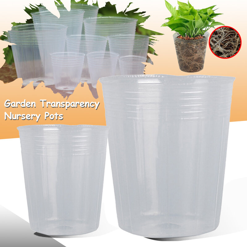 Pots de pépinière transparents de jardin, plantation, tasse nutritive, récipient de propagation d'orchidées, sac de semis, pot de fleurs en plastique souple