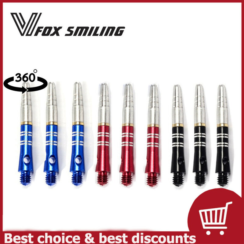 Fox Smiling 3pcs 2BA Darts Shafts For Professional Aluminum Darts Shafts Dart Accessories Blue Black Red