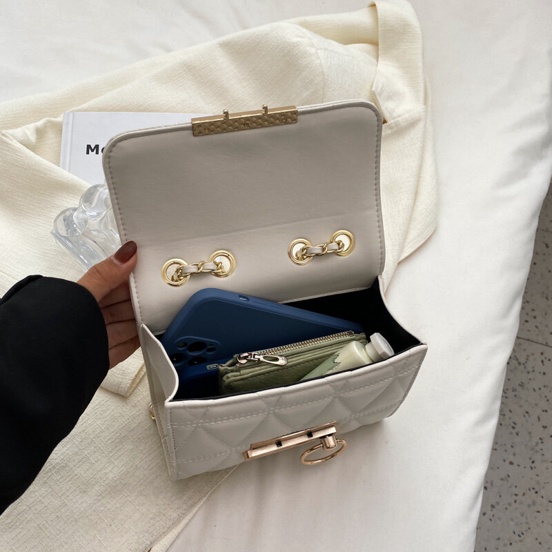 女性のためのヴィンテージデザイナーハンドバッグ,チェーン付きのトレンディな小さなスクエアラゲッジバッグ,新しい2023コレクション