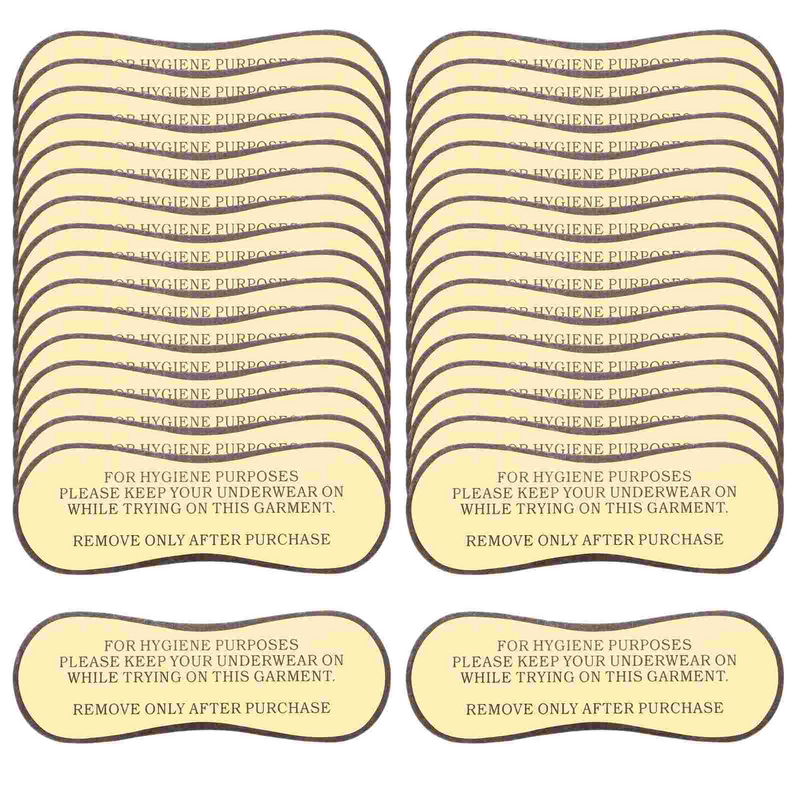 50 Pcs Hygiene Stickers Protective Labels for Lingerie Swimsuit Suits Barrier Swimwear Adhesive Decal Fitting Liner
