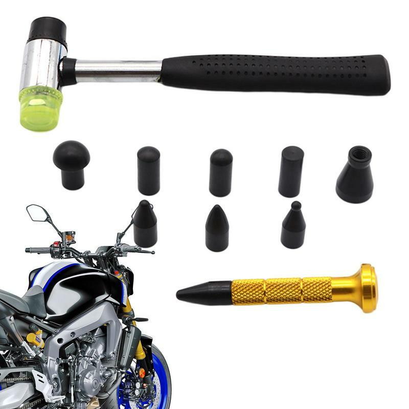 Kit de reparación de abolladuras portátil, herramientas de reparación antideslizantes de alta resistencia con intercambiables para refrigerador de carrocería de motocicleta de vehículo