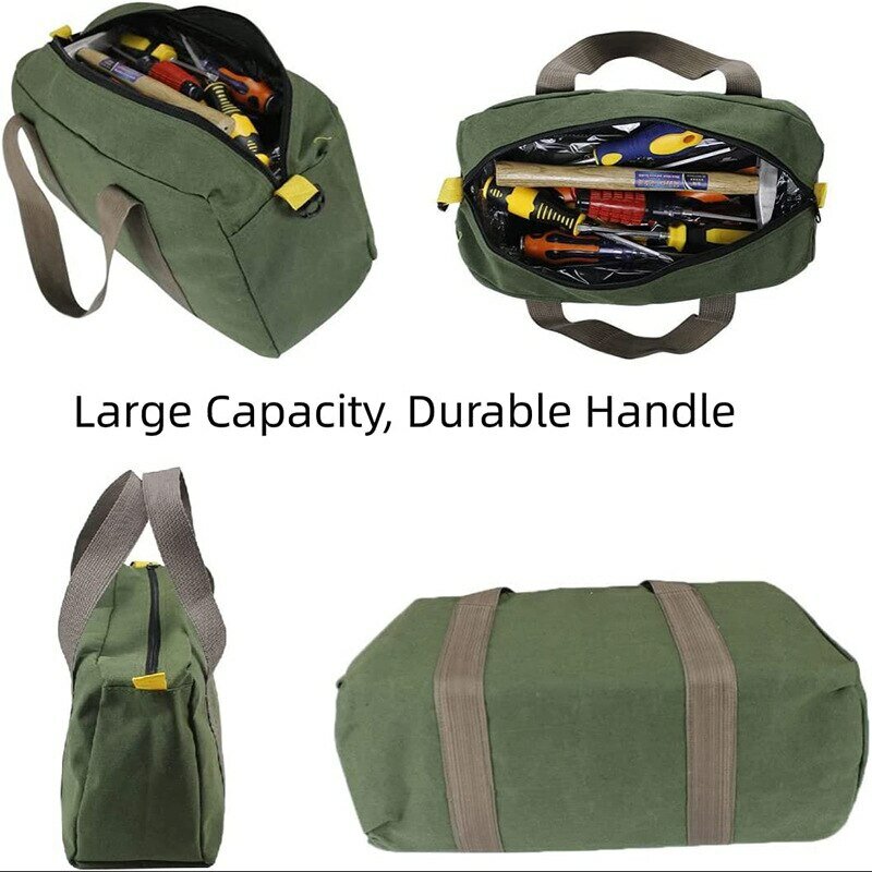 Multifuncional portátil Canvas Tool Bag, ferramenta de manutenção Bag, forte durável, prova de água, grande capacidade, armazenamento, 1pc