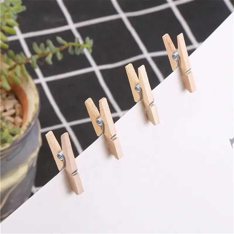20/50/100 Pcs Mini 25mm Natural Wooden Clips Photo Clips Clothespin DIY Wedding Party Wooden Clip Clips Pegs Dropshipping