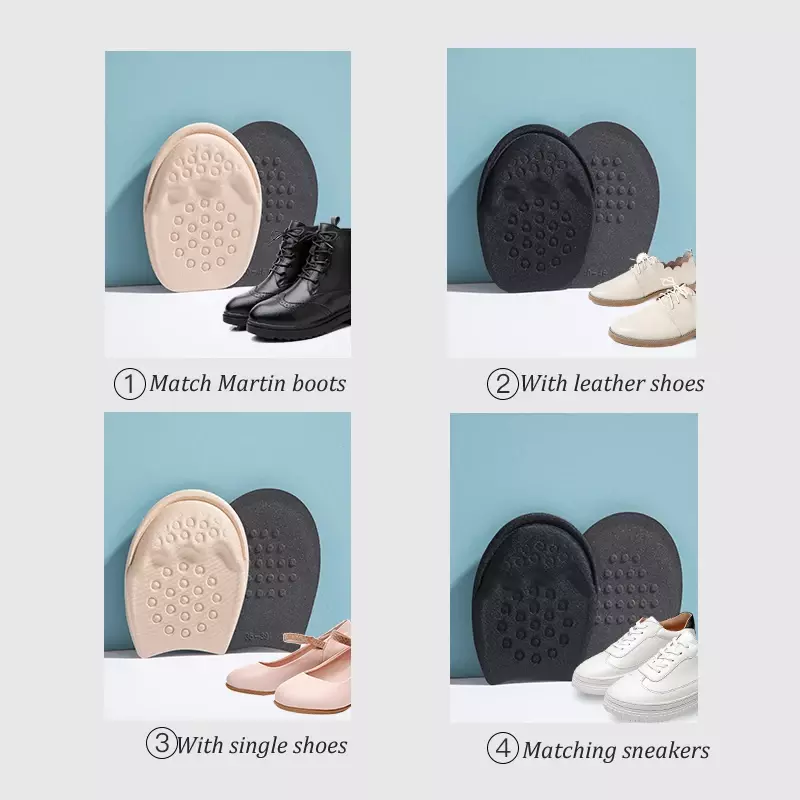 Forefoot Pad Half Insoles for Shoes Inserts Non-slip Sole Cushion Reduce Shoe Size Filler High Heels Pain Relief Foot Care Pads