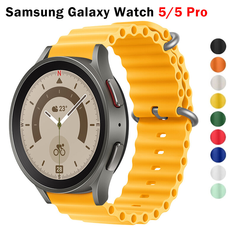 Ocean Starp-correa de silicona para Samsung Galaxy Watch 5 pro/6 classic, banda de 20mm, 22mm, 43mm, 47mm, 46mm, 45mm, 44mm, 40mm