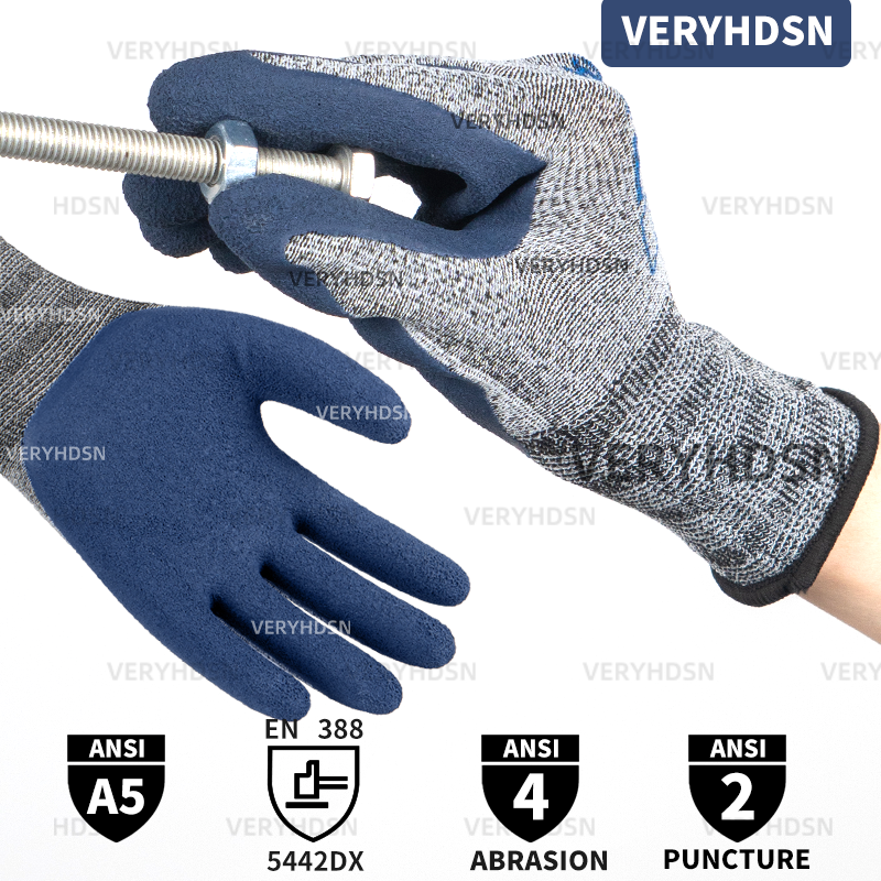 3pairs High Performance Safety Work Gloves For Men&Women  Multi-Purpose Firm Non-Slip Grip Cut-Resistant Nitrile Foam Coated
