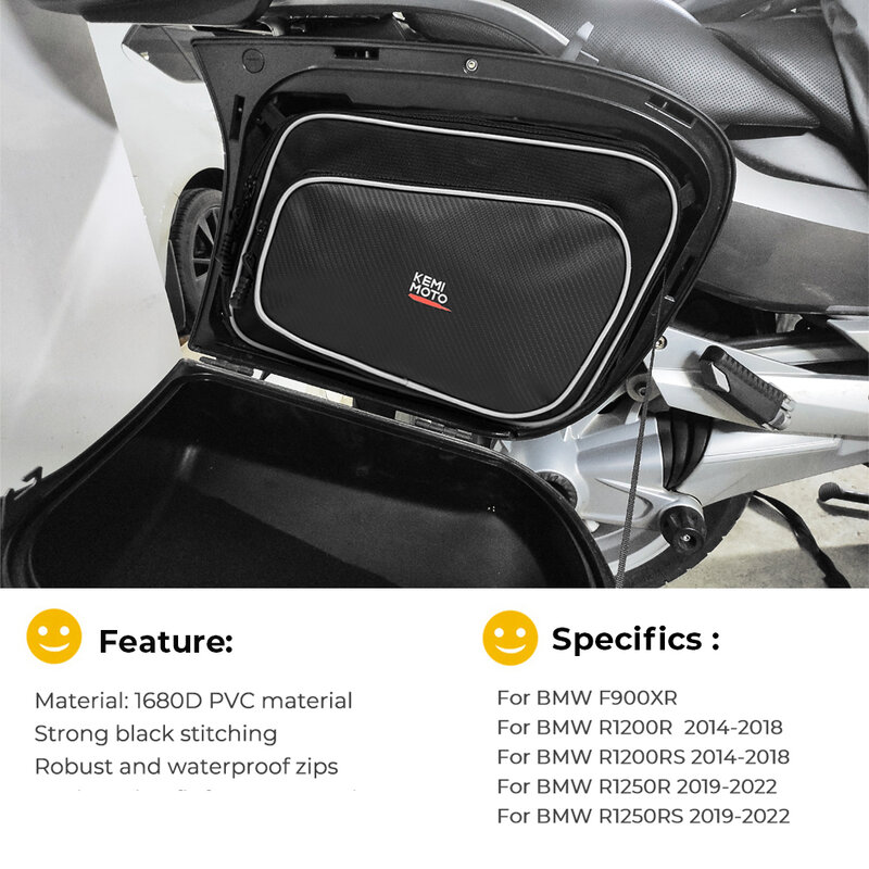 Wewnętrzna torba s dla BMW R1200R R1200RS R1250R R1250RS R 1250 RS 1200RS Touring Pannier wewnętrzna torba motocykl z możliwością rozbudowy torby bagażowe