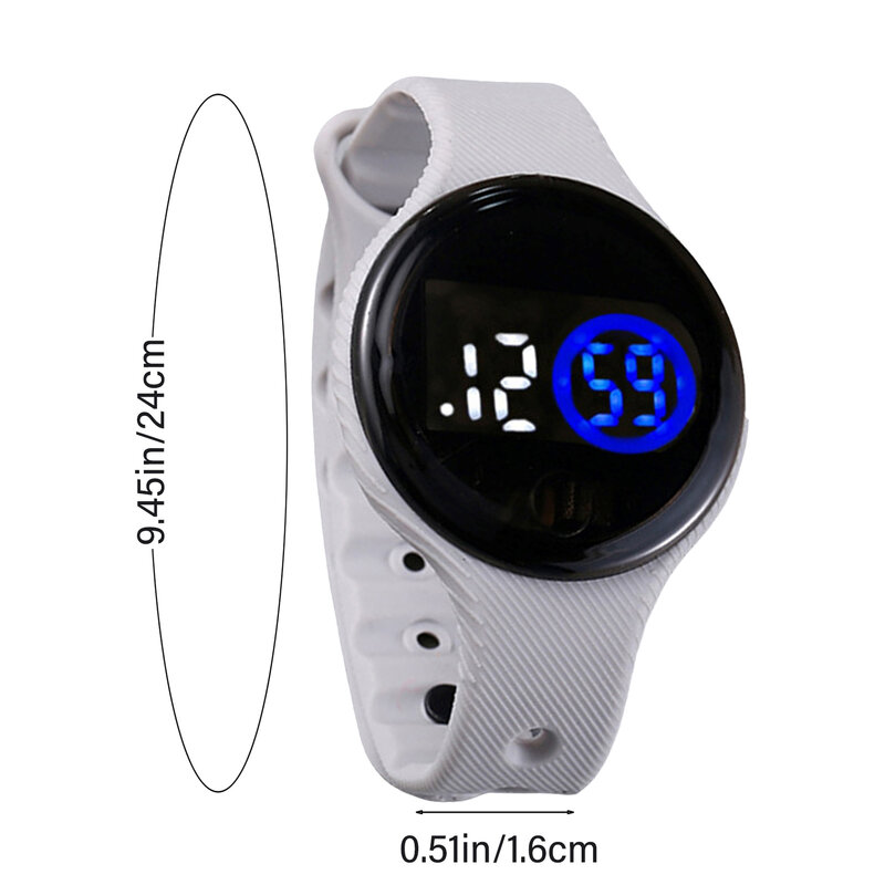 LED Round Wrist Watches Minimalist Adjustable Strap Outdoor Sports Wristwatch Gifts for Teen Students Girls