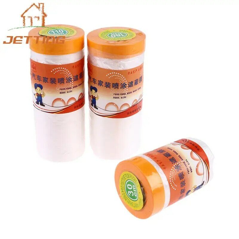 New Folded Overspray Protective Sheeting Masking Film Dust Cover Plastic Film Barrier Adhesive Foam Masking Tape Painting Film