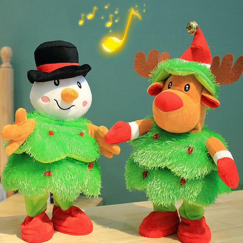 子供のための電気ツリー,クリスマスのおもちゃ,木,歌,人形の装飾,13.7インチ