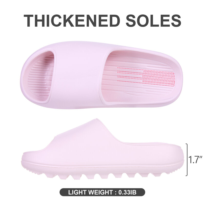 Comwarm Thick Platform Summer Slippers Women New Fashion Thick Sandals Men Beach Slippers Non-slip Bathroom Slides House Shoes