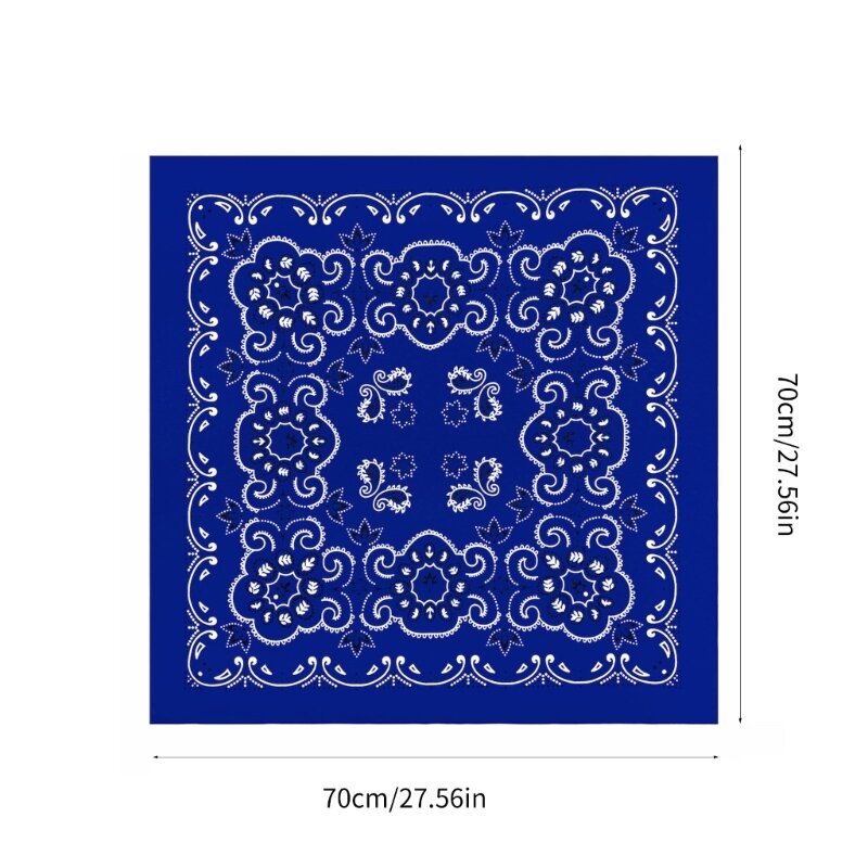 Foulard multiuso per adulti con motivo floreale anacardi, bandana quadrata 70x70