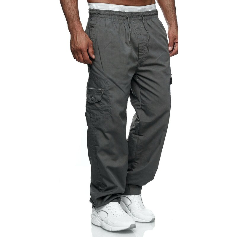 Calça de harém de carga multi bolsos masculina, casual masculina, calça hip hop, moda Harajuku, nova moda streetwear