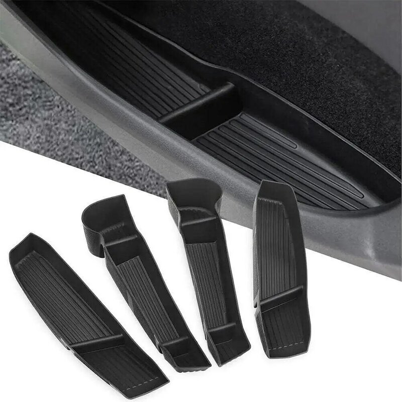 For Tesla Model Y 4Pcs Door Side Storage Box Compatible 2020-2024 Accessories Organizer Tray Front Back Armrest Accessory