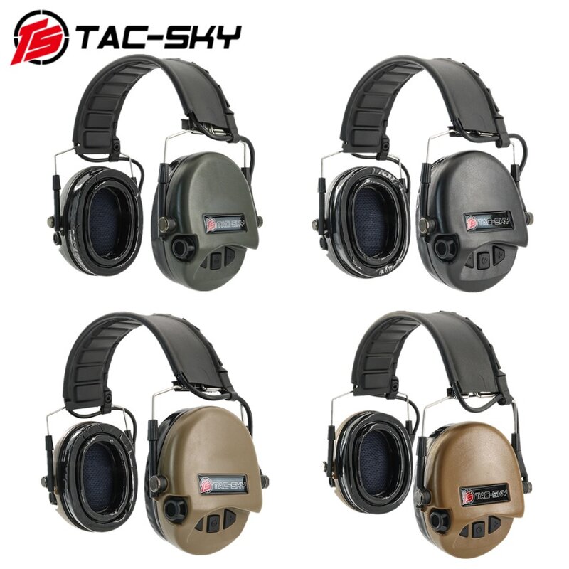 TS TAC-SKY Military SORDIN Tactical HEADSET Airsoft TEA Hi-Threat Tierl Hearing Protection Noise Cancelling Pickup Headphones