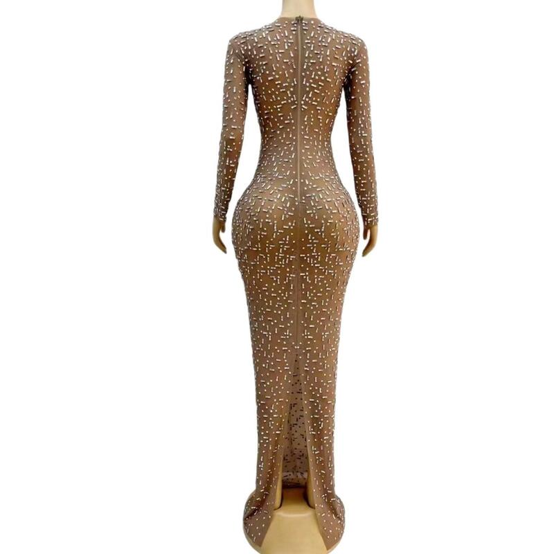 セクシーなスパンコールのついたロングドレス,透明なクリスタルのイブニングドレス,きらびやかな透明なガラガ,ブラジル,黒,女の子向け,2021