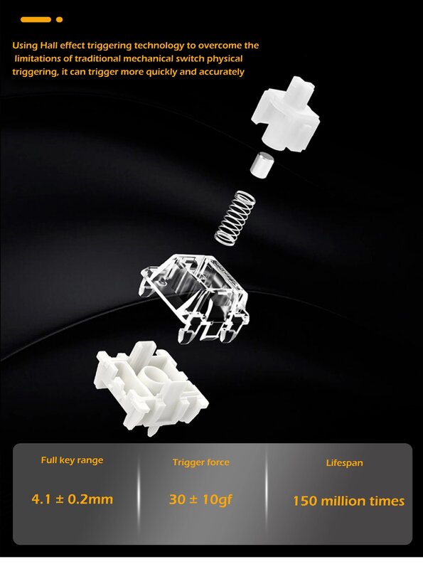 Zuoya X86 Esports Magnetische As Toetsenbord Bedraad Single Mode Quick Trigger Hot Plug Gateron Magnetische As Schakelaar