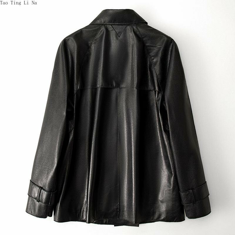 2023 Women New Spring Casual Real Sheep Leather Coat Genuine Sheepskin Leather Jacket H3