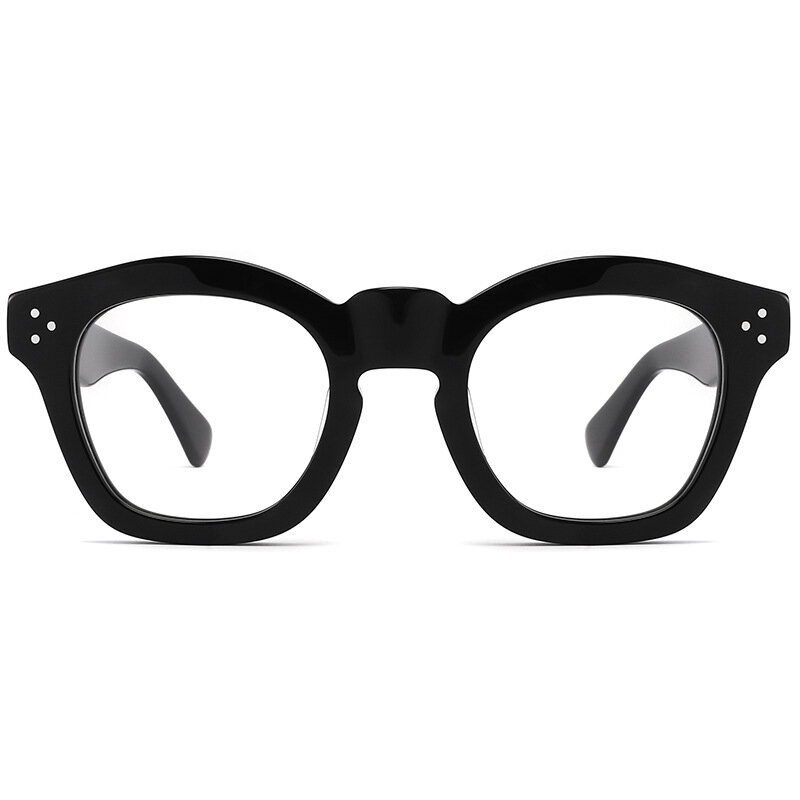 Óculos Acetato Moldura para Homens e Mulheres, Óculos Ópticos Miopia Oval, Óculos Retro Designer, Rebites Prescrição de Óculos, Handm Eye, Moda