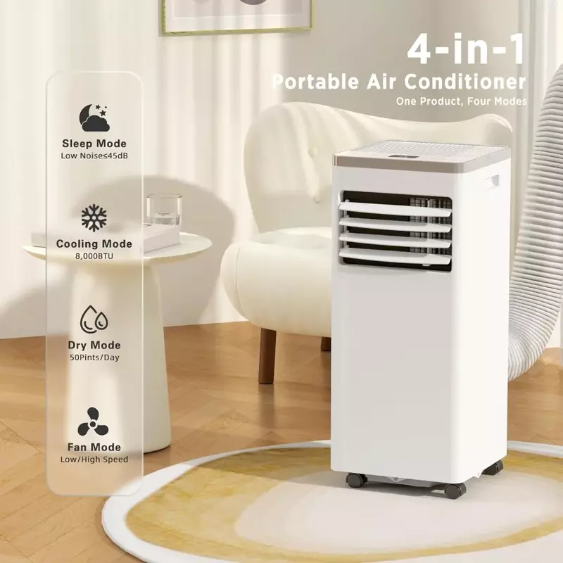 Tragbare Klimaanlagen mit 8,000 BTU, tragbare, eingebaute Klimaanlage, Raum klimaanlage mit Fernbedienung/Installation skits
