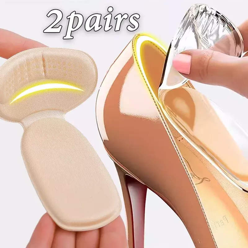 Silicone Sponge 2-in-1 Invisible Anti Wear Inserts Thick Strong Viscosity Insoles Anti Drop Stickers Shoe Size Modification Tool