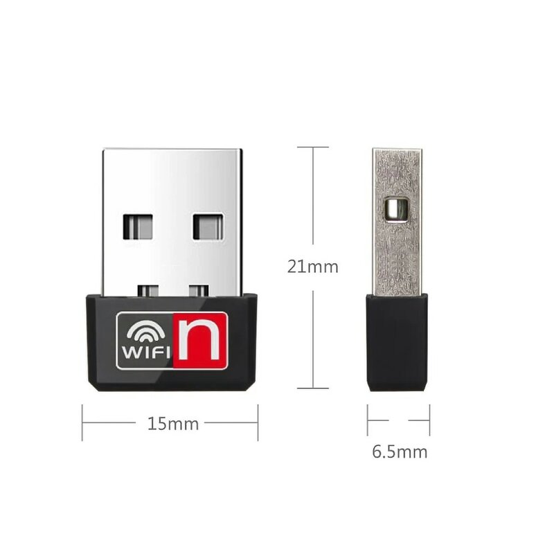 Adaptor Wifi USB Mini nirkabel 150Mbps, RTL8188 MT7601 USB Wifi penerima Dongle kartu jaringan Adaptor Desktop Laptop Win7 8 10 11