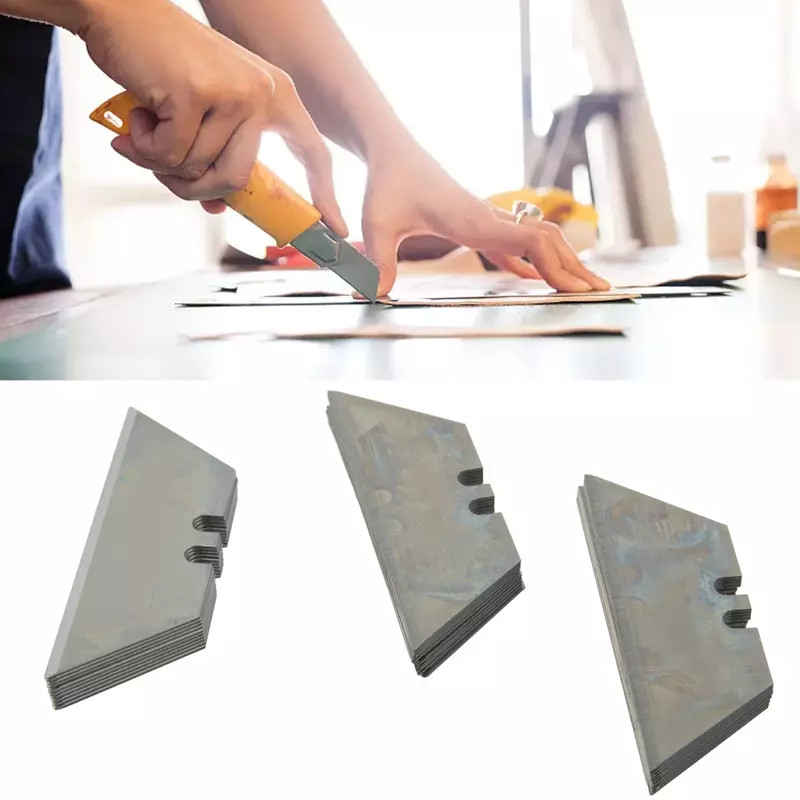 Pisau trapezoid Multi fungsi, pengganti pisau baja karbon DIY, alat pemotong kerajinan seni 30 buah