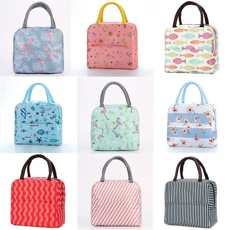 Students Portable Lunch Bag Thermal Insulated Lunch Box Tote Cooler Handbag Lunch Bags For Women Convenient Box Tote Food Bags