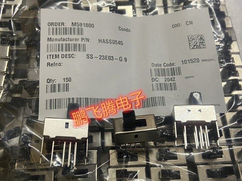 Interruptor de palanca de UDS americano SS23E03G9, 5 SS-23E03-G9, 8 pines, 3 engranajes, pin vertical de doble fila de longitud con mango deslizante de pie fijo de 9MM