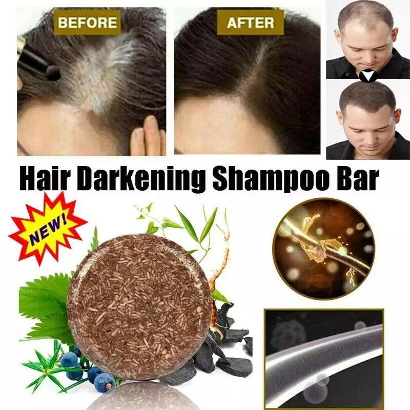 Polygonum cabelo escurecimento Shampoo, Sabonete Shampoo Sólido, Escurecimento ShampooBar para Adultos, Polygonum Shampoos Bar, Novo