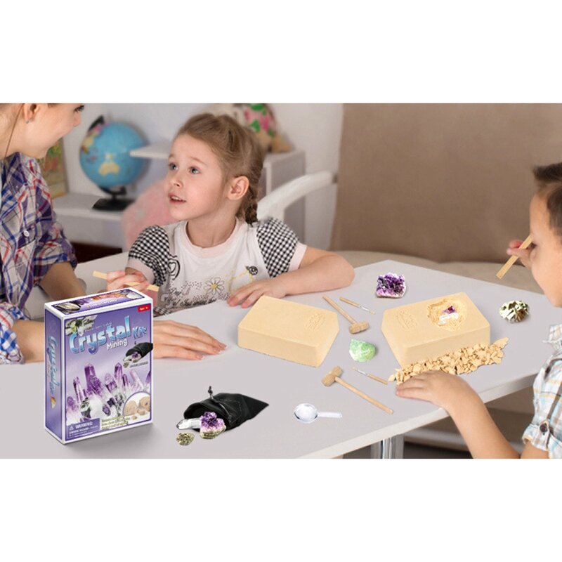 子供の基本的な図のおもちゃ、子供のためのdig-outクリスタルミネラルゲーム、幼児開発教育玩具、発見