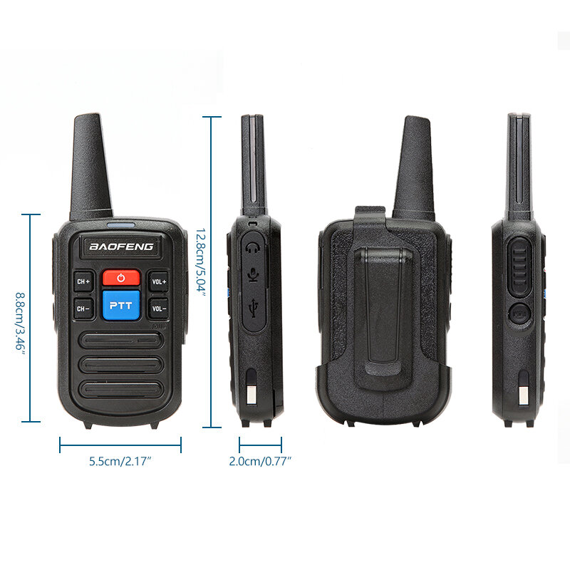 BF-C50 baofeng 워키토키, UHF 400-470MHz, 16 채널, 휴대용 양방향 라디오 토키, 이어피스 bf888s 트랜시버 포함