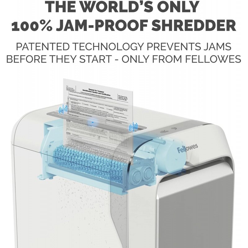 Fellowes ‎Powershred Lx 22M 100% Jam-Proof Micro Gesneden Papier Shredder Voor Kantoor En Thuis, Witte 5263201