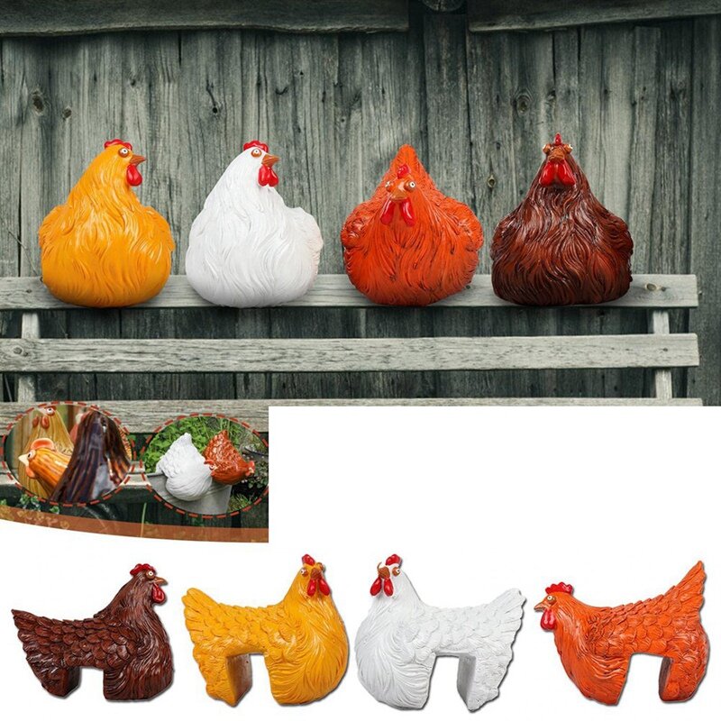 Adornos de resina de pollo Pastoral, escalera de Clip, artesanías de resina de gallina, adornos agrietados, decoración