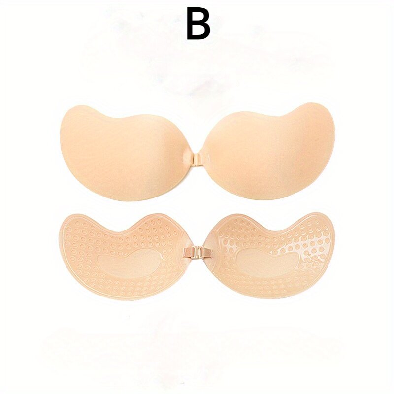 1 Pair Invisible Strapless Bra, Self-Adhesive Backless Reusable Push Up Nipple Covers, Women's Lingerie & Underwear Accessories