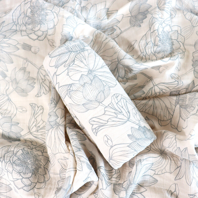 Organic Cotton Newborn Wraps Baby Swaddle Towel Baby Blanket Stroller Sunshade Blanket Spring and Summer 120*120cm