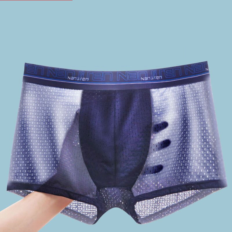 Men's Panties Boxers Men Underwear Boxershorts Men Ropa Interior Hombre Calzoncillos Breathable Mesh Ice silk Men's Boxer Shorts