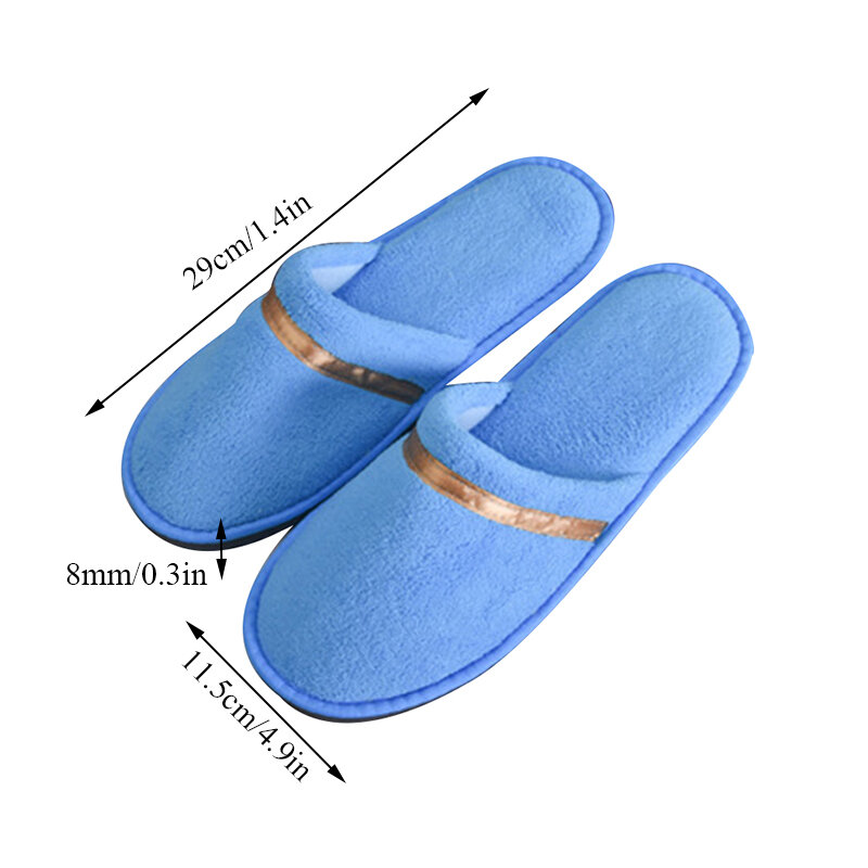 Hotel Slippers Non-slip Coral Fleece Slippers Sweat-absorbent Warm Slippers Home Guest Shoes Men Business Travel Passenger Shoes