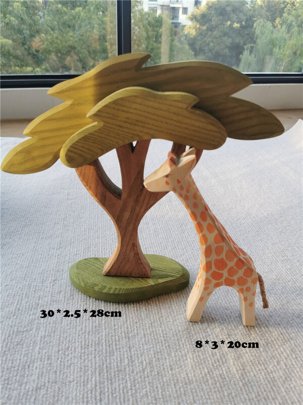 Animali in legno colorati fatti a mano in tiglio impilabili blocchi giocattoli alberi della foresta leone tigre elefante giraffa orso canguro per bambini
