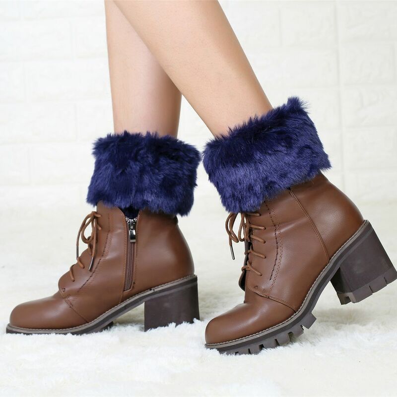 Soft Elastic Wool Crochet Knit Socks para mulheres, Plush Leg Warmers, Tornozeleiras cobrir meias, Inverno