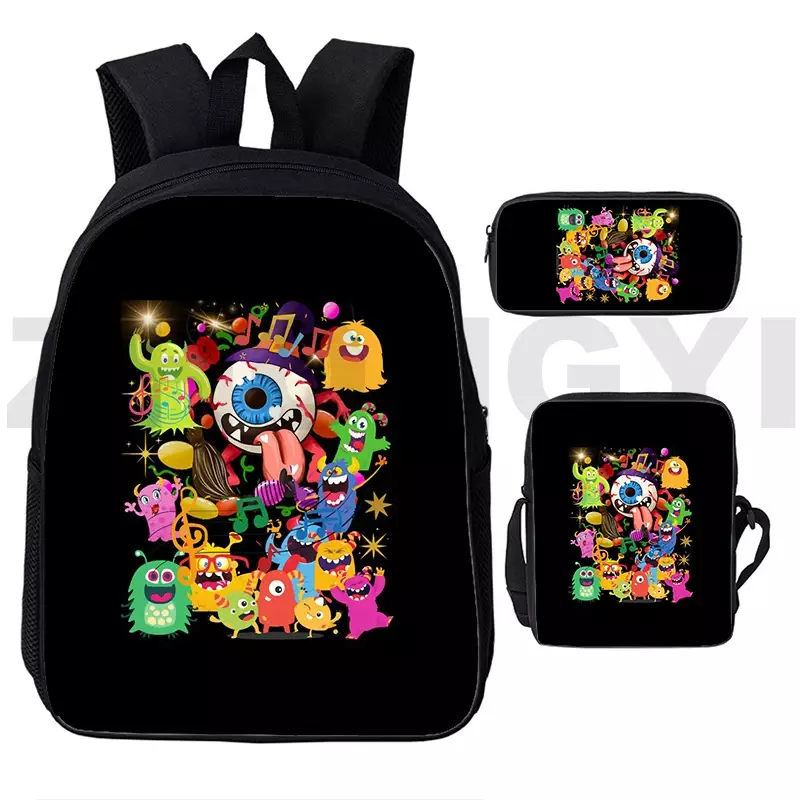 Классический рюкзак для книг с мотивом игры «Мой пение монстров», 3 в 1, милые детские школьные портфели с мультипликационным рисунком, сумки через плечо с аниме для женщин, рюкзаки для начальной школы