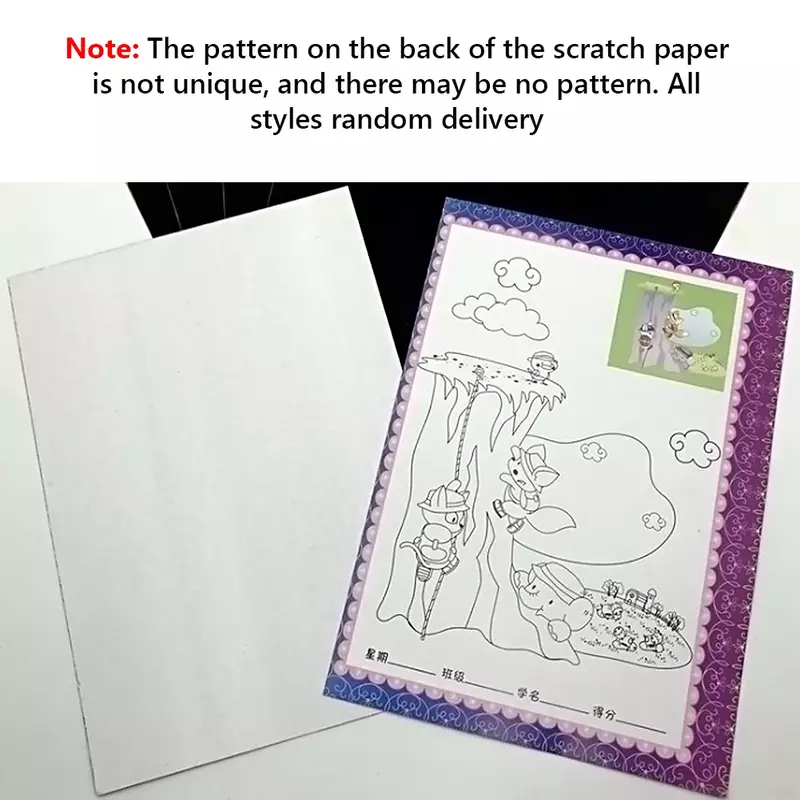 Scratch Art Paper for Kids, Magic Scratch Art Notes, Art Boards, Preto, Arco-íris, Artes e Ofícios, 25.8x18cm, 5pcs