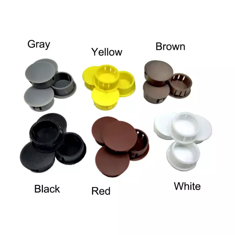 5 Pcs Snap on Plastic Hole Plug Round for Profile Pipe Wall Cable Cover Screw Hole Covers Furniture Desk Holes Caps