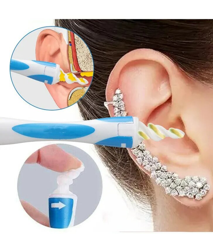 Ear Care เครื่องมือเครื่องมือ16เคล็ดลับ Ear Earpick เครื่องสำอางค์ Removal Earwax Soft Spiral ทำความสะอาด Earpick ทำความสะอาดชุด